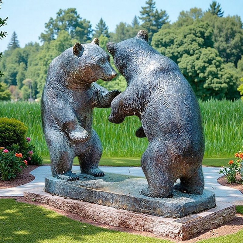 cute Bronze palying Bear