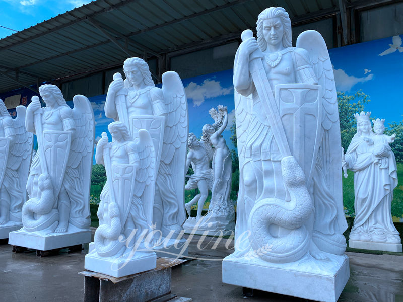 Famous Archangel of Saint Michael Outdoor Marble Statues