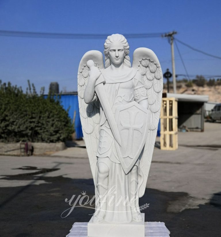 Life Size Famous Archangel of Saint Michael Outdoor Marble Statues for