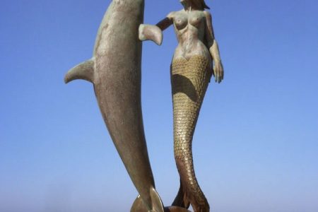 ・Mermaid and Big fish・ALUMINIA. Cop Mermaid and Big fish・ALUMINIA. Cop Nautical Aqua Capiz Blue
