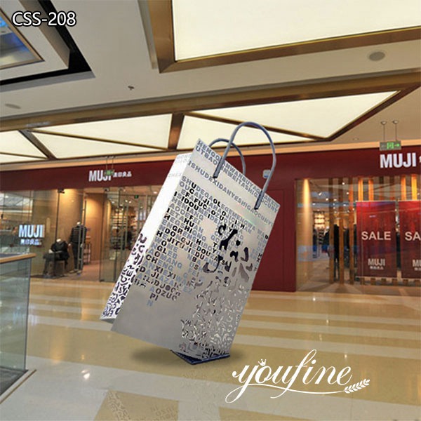 Modern Shopping Bag Metal Sculptures Modern Shopping Mall Decor