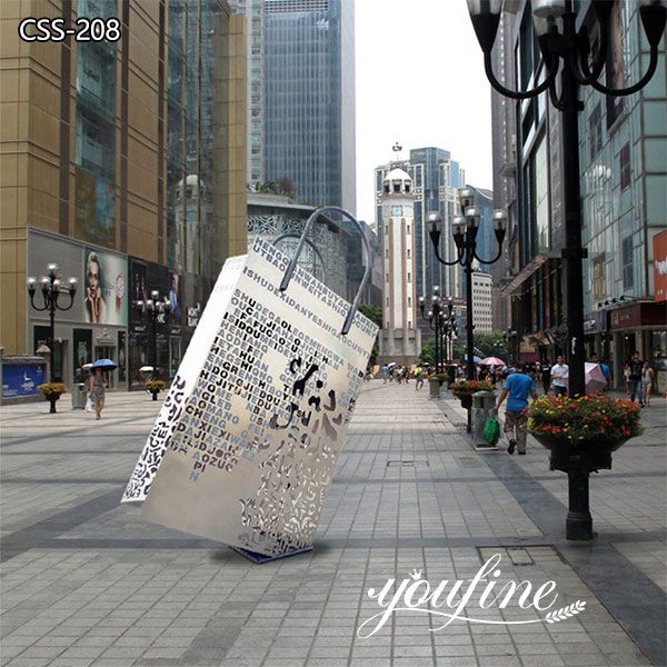 Outdoor Shopping Bag Metal Sculptures Modern Shopping Mall Decor for Sale BOKK-208