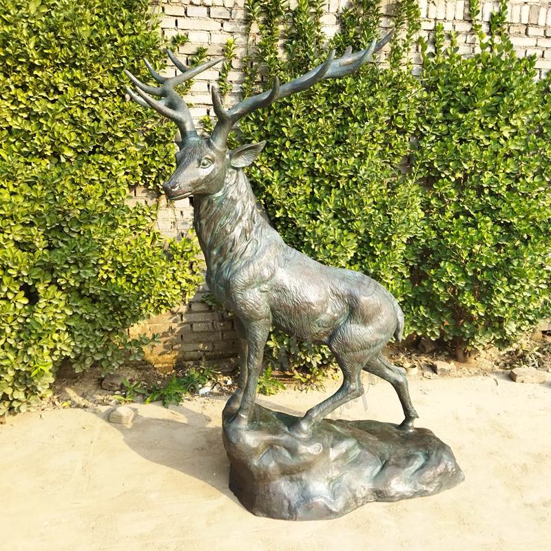 bronze outdoor elk sculpture