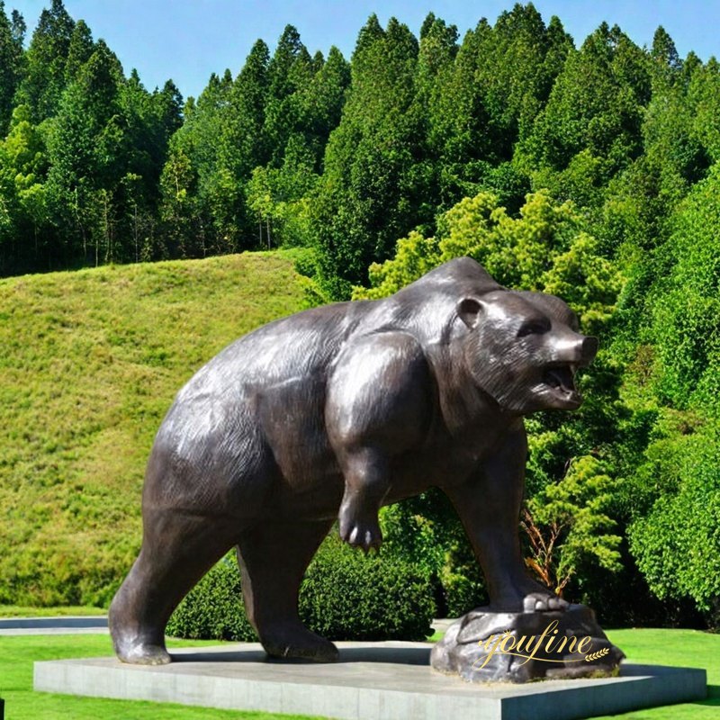 life size bronze bear statue art