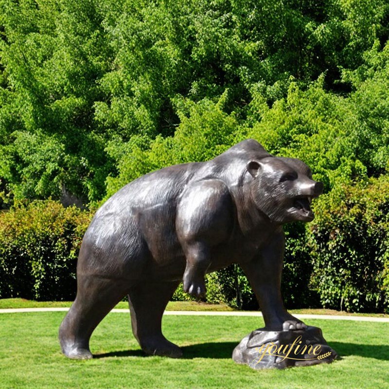 life size bronze bear statue for garden