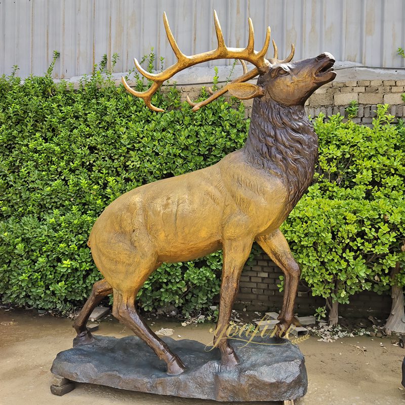 roaring Bronze Elk Sculpture for Sale