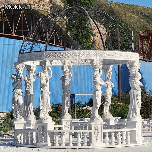 white marble gazebo for wedding