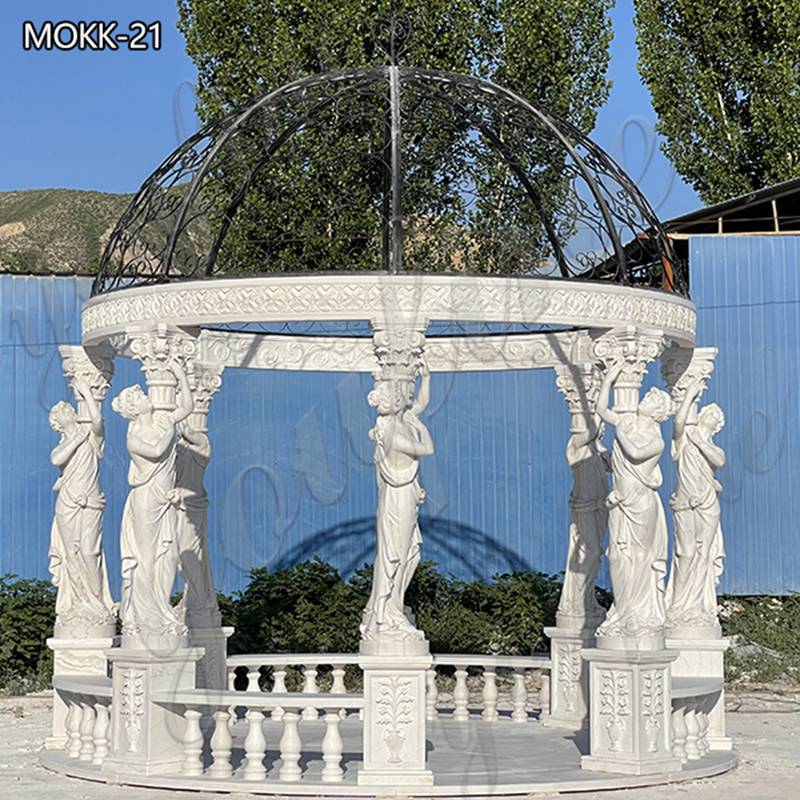 Cheap High Quality White Marble Gazebo Designs Outdoor Decoration for Sale