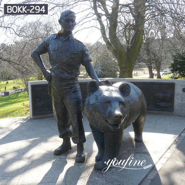 Life Size Bronze Bear and Figure Statue Zoo Decoration Supplier BOKK-294