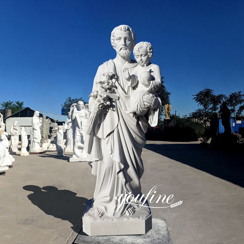 Catholic Life Size St. Joseph Marble Statue Church Garden Decor 