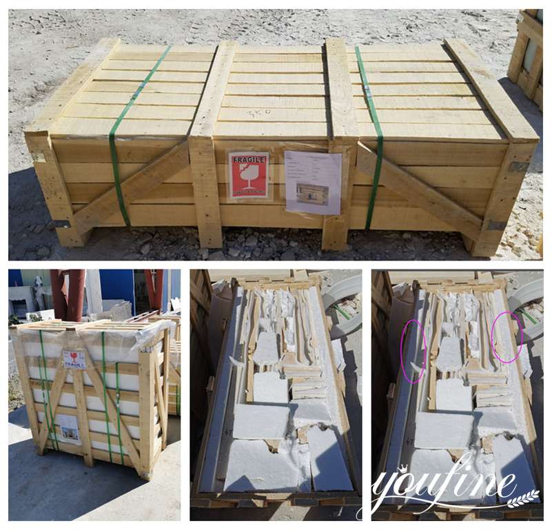 Female pillars marble gazebo packing