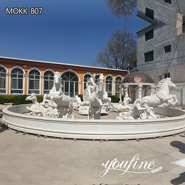 Outdoor Large Marble Fountain of Apollo and Rearing Horse Statue for Sale MOKK-807