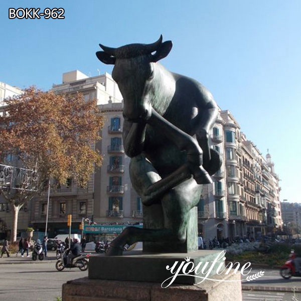 Large Thinking Barcelona Bull Statue