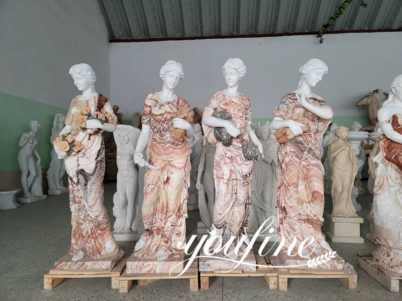 Life Size Four Seasons Marble Statues for Garden