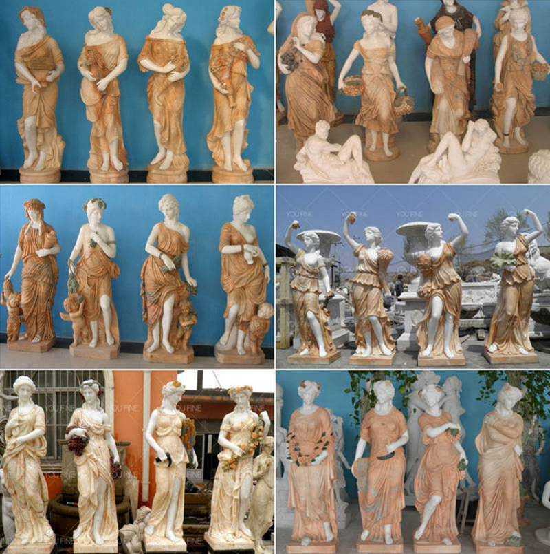 Life Size Four Seasons Marble Statues for Garden