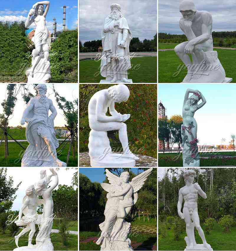 Life Size White Marble Warrior Statue for Estate Castle Decor