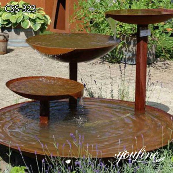 Outdoor Corten Steel Water Fountain for Garden for Sale