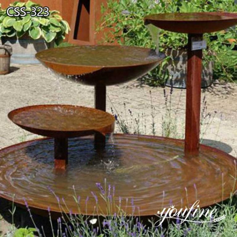 Outdoor Corten Steel Water Fountain Sculpture for Sale CSS-323