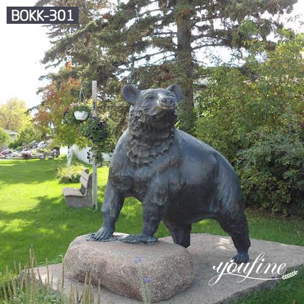 Outdoor Garden Bronze Life Size Bear Statue Supplier BOKK-301