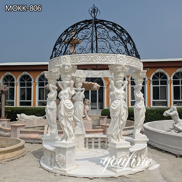 Outdoor Garden Female Pillars Marble Gazebo for Sale