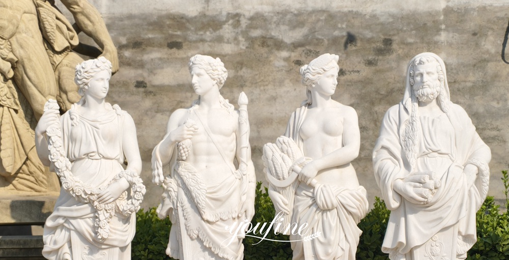 Outdoor Garden Four Seasons God statue details