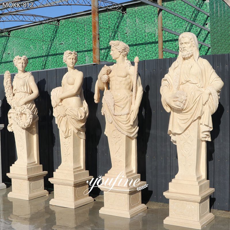 Outdoor Garden Four Seasons Goddesses beige Marble Statue