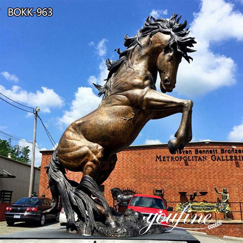 Outdoor Jumping Large Bronze Horse Statues for Sale BOKK-963