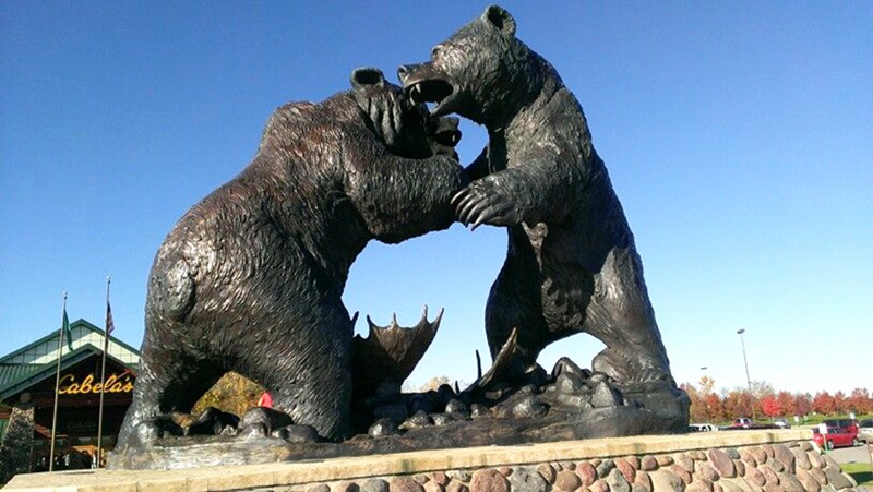 huge Statue Fighting Bear