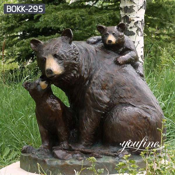 Zoo Decoration Life Size Bronze Bear Family Statue for Sale BOKK-295