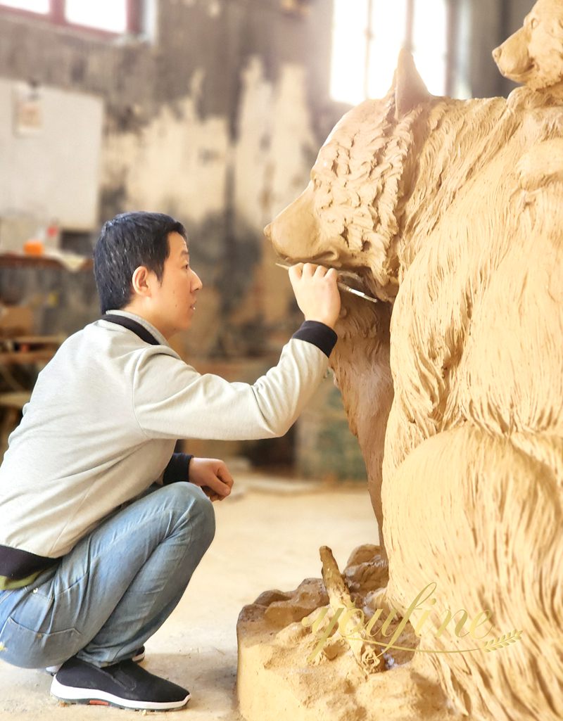 bronze bear sculptures clay model