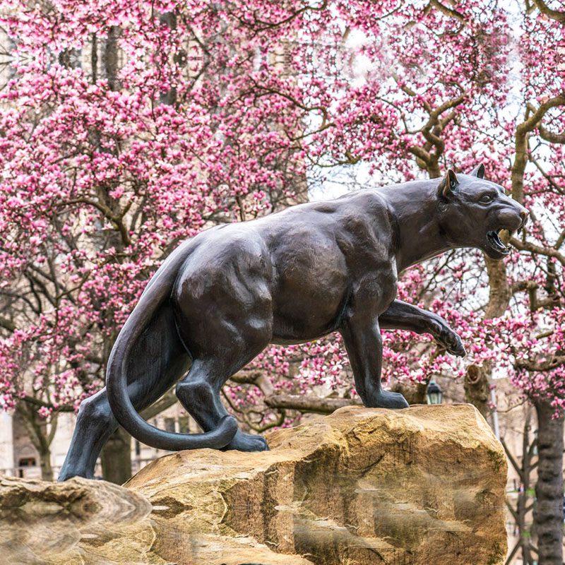 bronze leopard sculpture