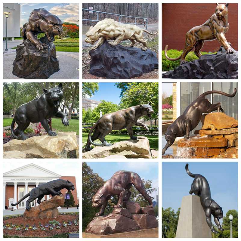 bronze leopard statue