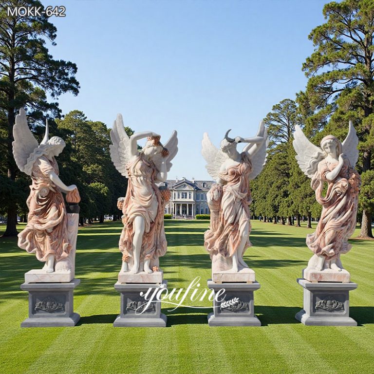 Mixed Color Marble Winged Four Seasons Statues MOKK-642