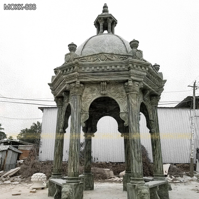 high quality green stone gazebo