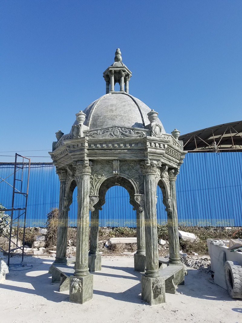 large green marble stone gazebo in YouFine factory