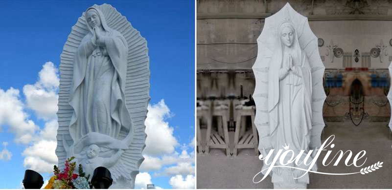 marble Our Lady of Guadalupe statues