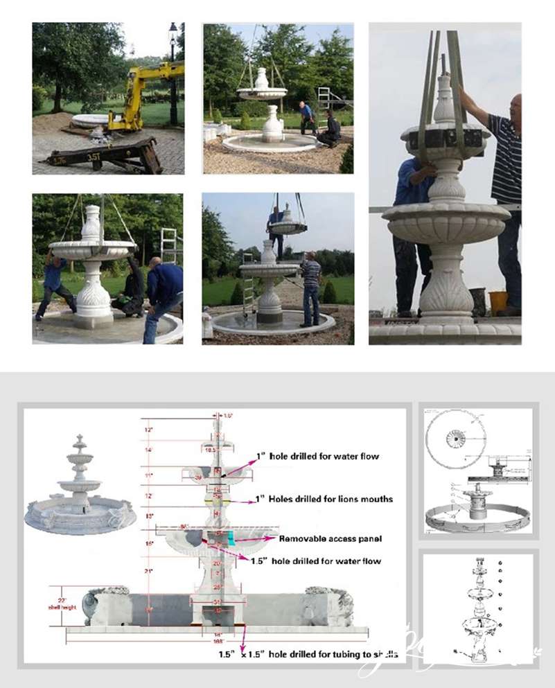 process-of-outdoor marble fountain