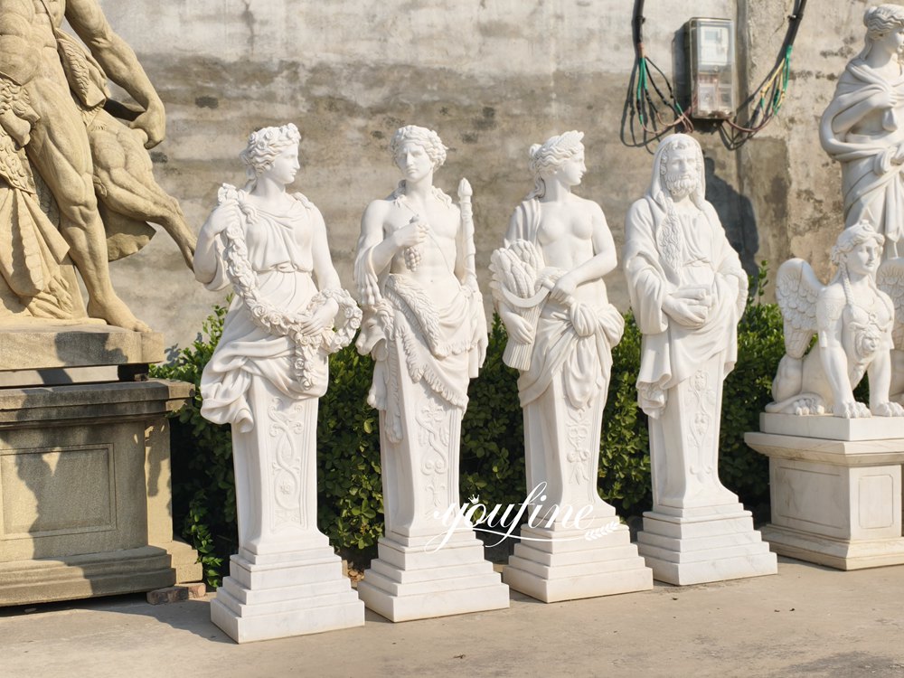 white marble Garden Four Seasons God statue
