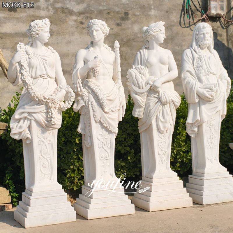white marble Garden Four Seasons God statues