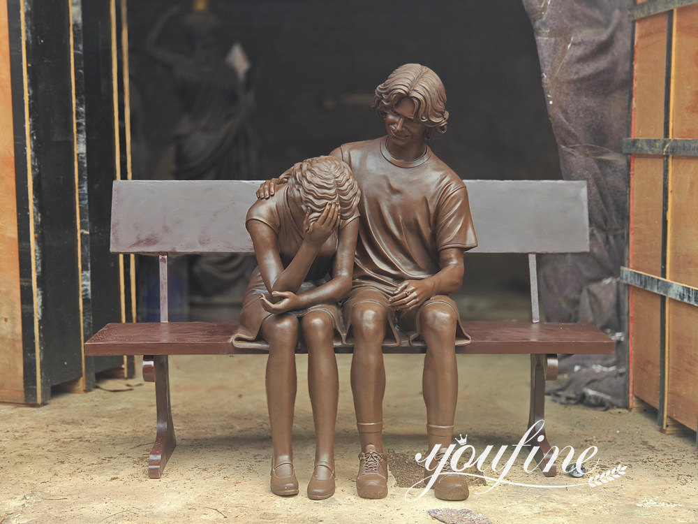 Custom-made bronze couple sculptures (2)