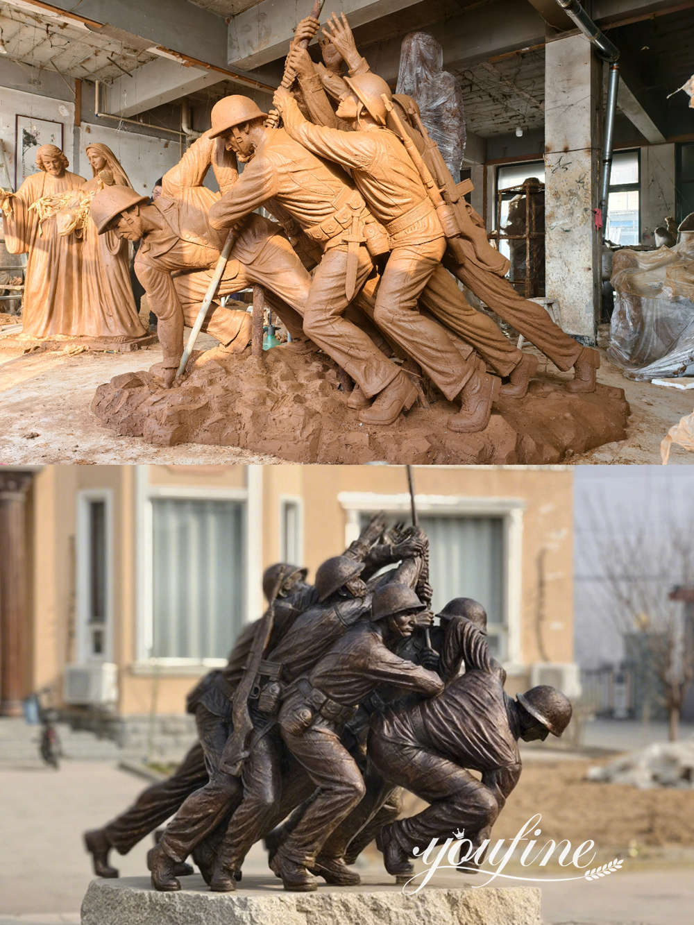 Custom-made bronze famous military sculpture