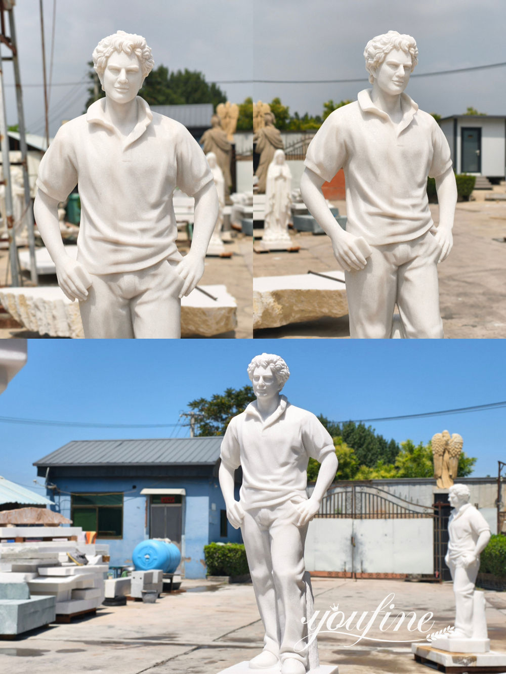 Custom marble religious sculpture - Saint Carlo