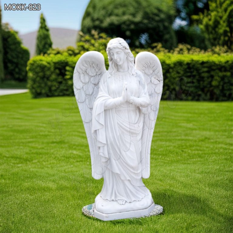 Garden Natural Marble Praying Angel Statue for Sale