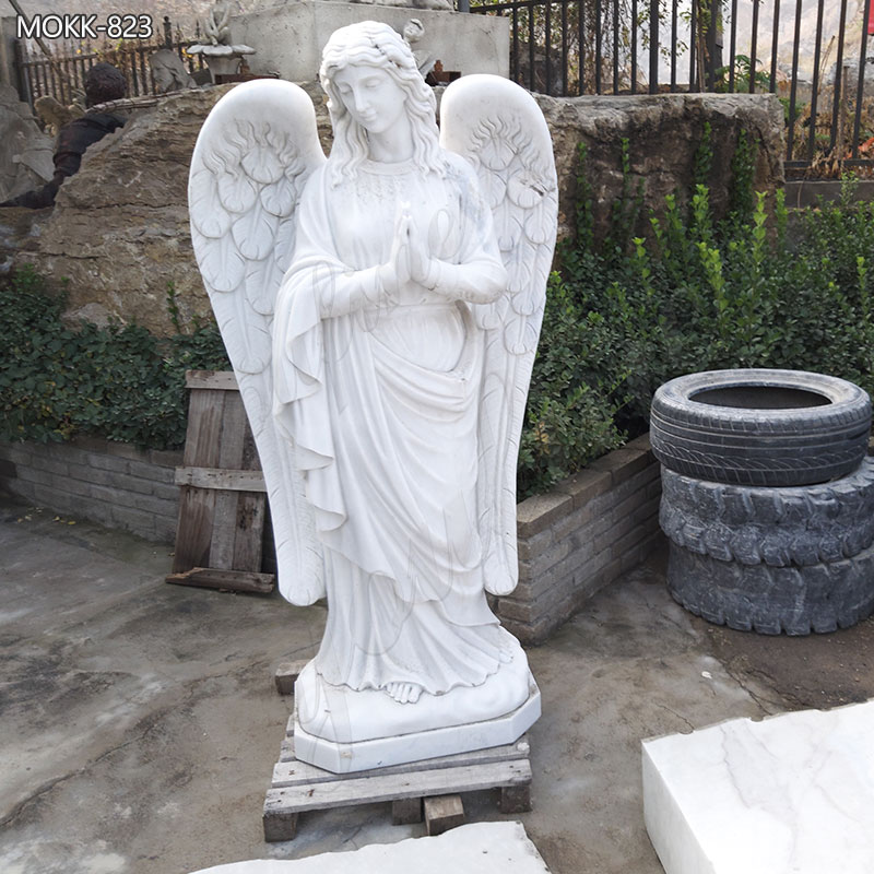 Garden-Natural-Marble-Praying-Angel-Statue-for-Sale-3