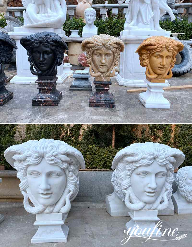 Hand Carved Famous Marble Medusa Head Statue for Sale