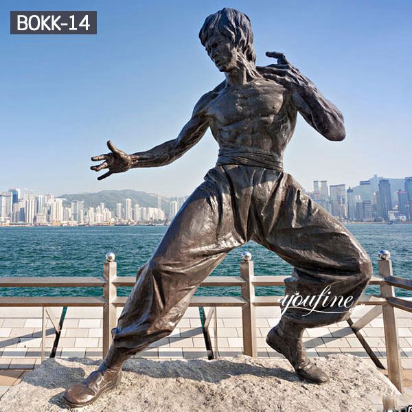 Life Size Bronze Bruce Lee Statue Square Memorial for Sale BOKK-14