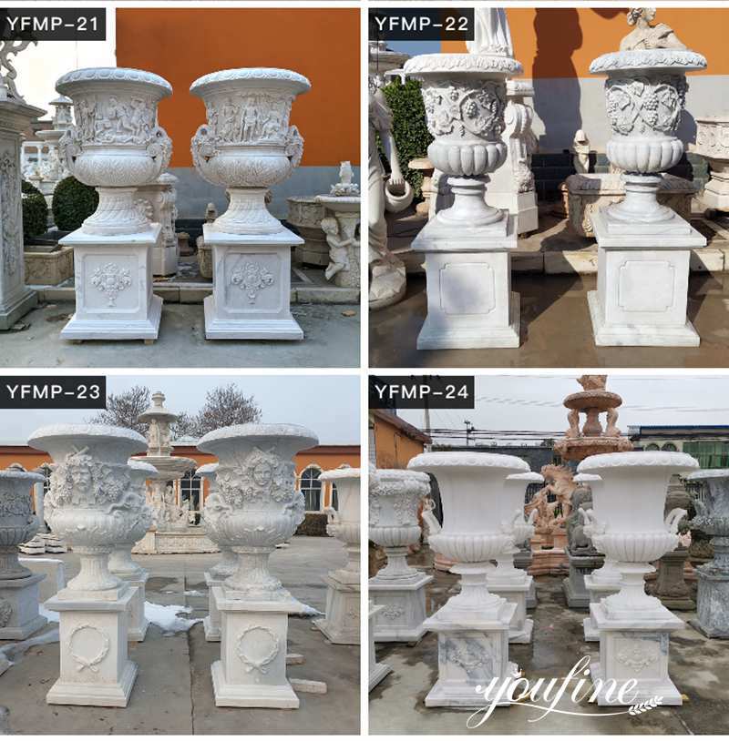 Outdoor Large Marble Garden Flower Pots