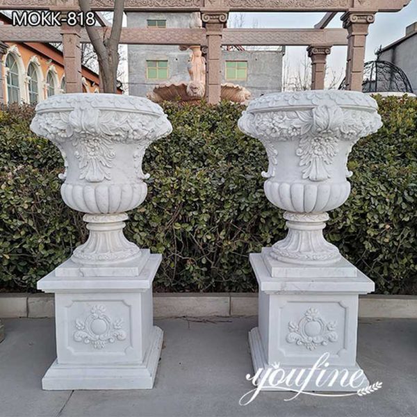 Outdoor Large Marble Garden Flower Pots for Sale