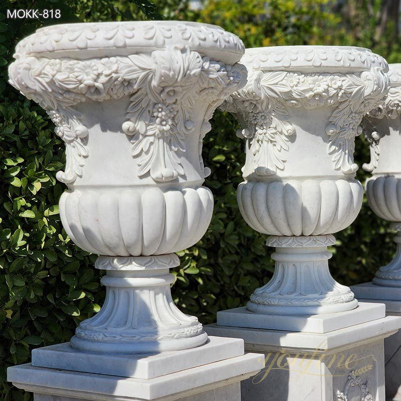 Outdoor Large Marble Garden Flower Pots