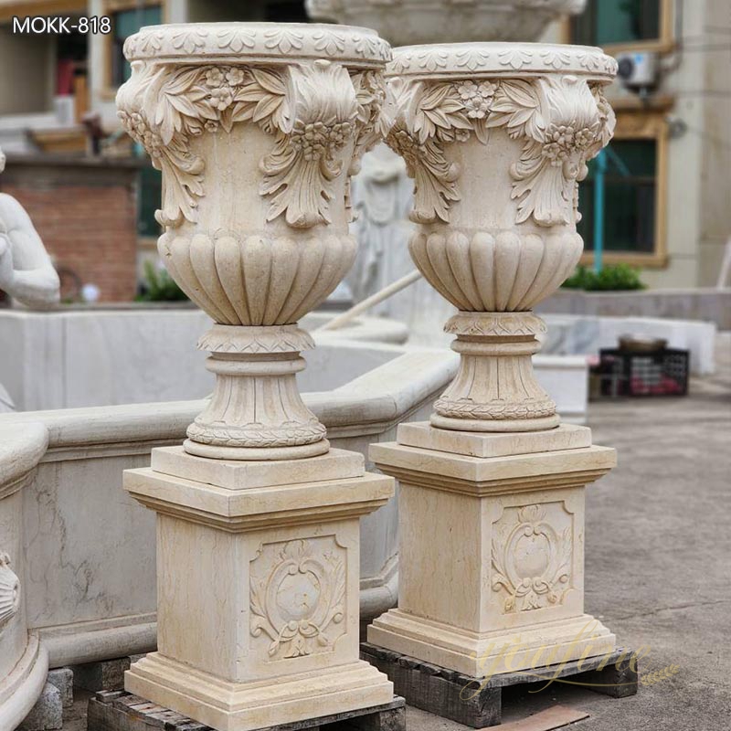 Outdoor Large Marble Garden Flower Pots